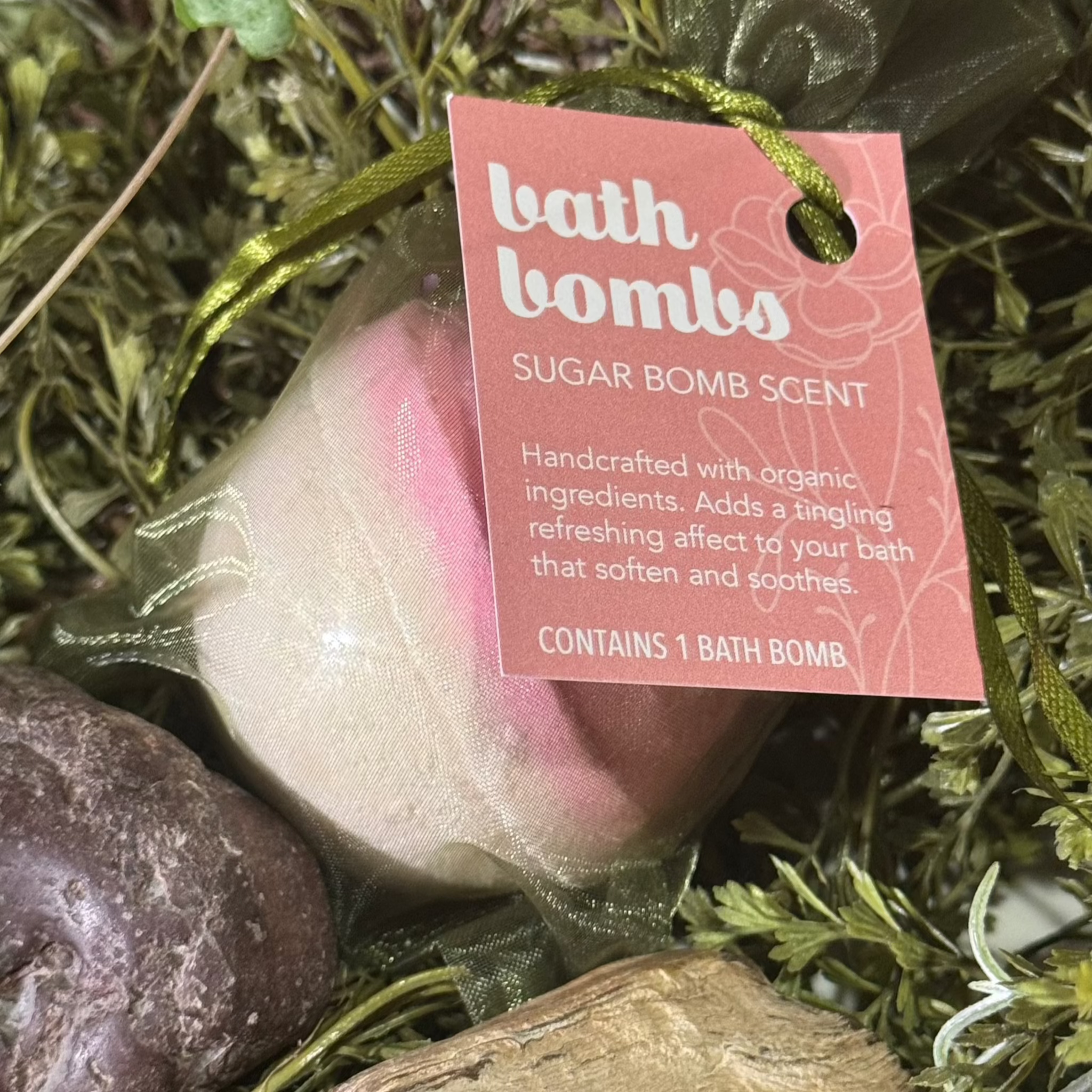 Wild Offshoot Sugar Bomb Bath Bomb - The bath fizzy bomb is 2.5 inches in diameter and weighs 5 oz.